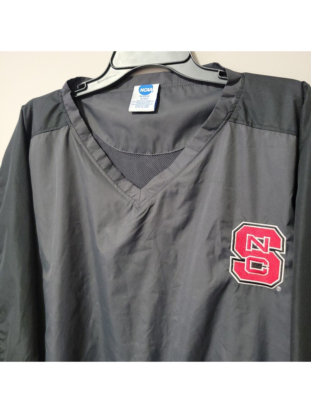 Vintage NC State Wolfpack Coaches Windbreaker Pullover Mens 3XL Black NCAA Y2K